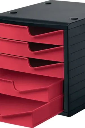 Boîte de rangement styro ( 9000493479 ) 5 tiroirs noir/cranberry Commander Maintenant