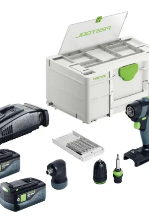 Festool TXS 18-Basic-Set Perceuse-visseuse sans fil 18 V 40 Nm Brushless + 2x batterie 5,0 Ah + chargeur rapide + Systainer Expédition Rapide
