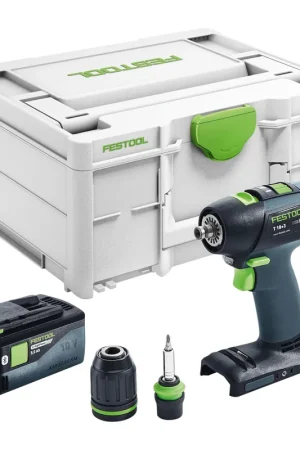 Meilleur Prix Festool T 18+3 Basic Perceuse-visseuse sans fil 18 V 50 Nm Brushless + 1x batterie 5,0 Ah + Systainer - sans chargeur