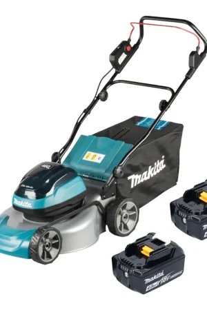 Tondeuse à gazon sans fil Makita DLM 466 M2 36 V (2x 18 V) 46 cm sans balais + 2 batteries 4,0 Ah - sans chargeur Vente Flash