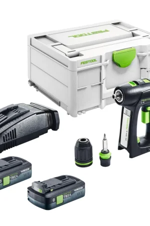 Authentique Festool C 18 Basic Perceuse-visseuse sans fil 18 V 45 Nm Brushless + 2x batterie 4,0 Ah + chargeur rapide + Systainer