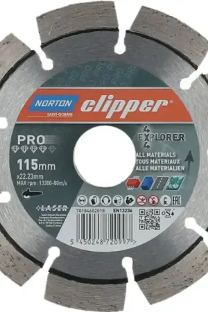 Disque à tronçonner diamanté NORTON CLIPPER 4 x 4 Explorer Ø 115 mm alésage 22,23 mm (4000818799) Réduction