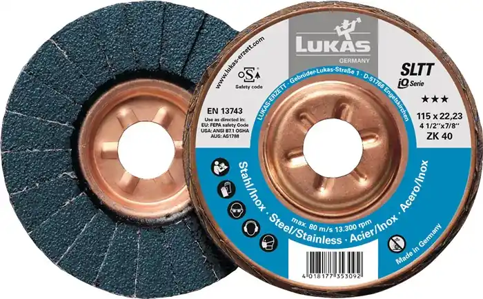 Achat Immédiat LUKAS Disque à lamelles SLTT ZK Ø 115 mm Granulométrie 40 plat ( 4000840319 )