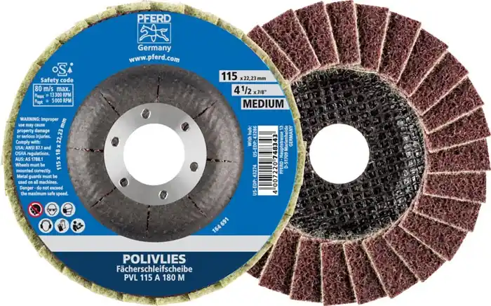Disque dentelé PFERD POLIVLIES Ø 115 mm granulométrie moyenne (4000842603) Jusqu'à Épuisement Des Stocks