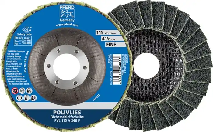Petit Prix Disque dentelé PFERD POLIVLIES Ø 115 mm grain fin (4000842605)