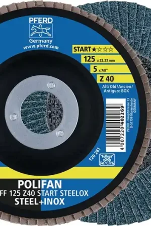 PFERD Disque à lamelles POLIFAN Z START STEELOX Ø 125 mm Granulométrie Z-40 plat ( 4000844218 ) Offre Du Jour