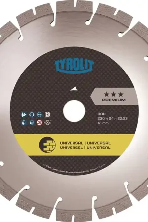 Certifié Disque à tronçonner diamanté TYROLIT DCU Premium Ø 115 mm alésage 22,23 mm (4000845007)