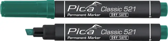 Certifié Marqueur permanent PICA Vert classique (4000871379)