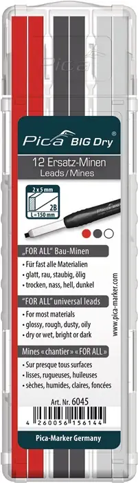 Paiement Sécurisé PICA Set de mines Pica BIG-Dry 4x graphite, blanc, rouge, ( 4000871407 )