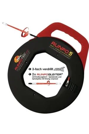 Certifié RUNPOTEC Tire-fils RUNPO 5 L. de ruban 30 m rayon courbure 15 mm ( 4000817956 )