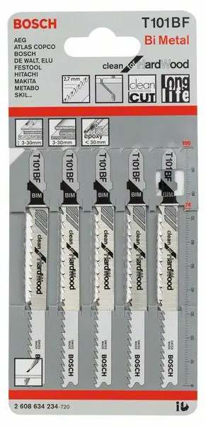 Paiement Sécurisé BOSCH Lame de scie sauteuse T 101 BF longueur totale 100 mm ( 4000837517 )