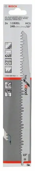 BOSCH Lame de scie sabre S 1531 L S 1531 L Longueur 240 mm Largeur 19 mm ( 4000837578 ) Populaire