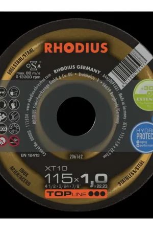 Usine Directe RHODIUS Disque à tronçonner INOX d. 115 x 1 mm droit ( 4000841292 )