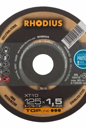 RHODIUS Disque à tronçonner INOX D.125 x 1,5mm droit ( 4000841295 ) Offre Du Jour