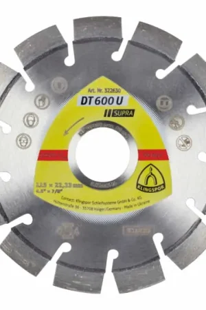 Offre Spéciale KLINGSPOR Disque à tronçonner diamant DT 600 U Supra D. 125 mm perçage 22,23 mm ( 4000843519 )