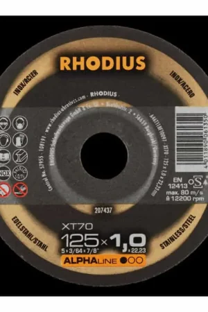 Prix Promo RHODIUS Disque à tronçonner XT 70 125x1,0x22,23 mm ( 4000843731 )