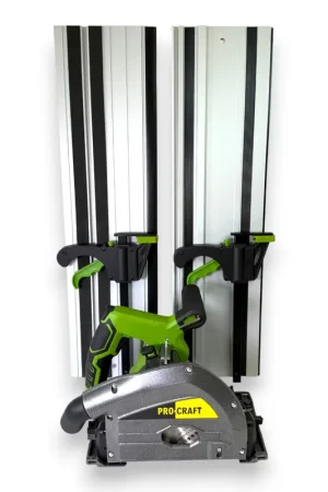 Bon Marché Procraft KR2100 Scie plongeante 1400 watts 165 mm + 2x rails de guidage 700 mm