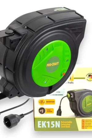 Procraft EK15N Câble de rallonge auto-rétractable 15 m Prix Promo