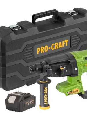 Procraft PHA40bb-c Marteau perforateur sans fil 20 V 2,6 J SDS plus Brushless + 1x batterie 4,0 Ah + coffret - sans chargeur Marque