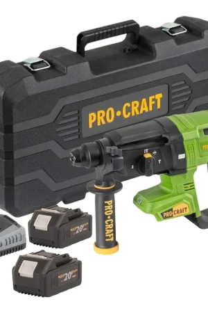 Procraft PHA40bb-c Marteau perforateur sans fil 20 V 2,6 J SDS plus Brushless + 2x batterie 4,0 Ah + chargeur + coffret Quantité Limitée