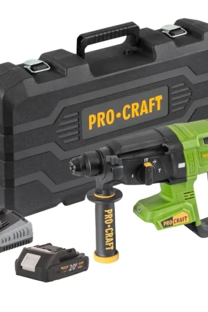Seulement Aujourd'hui Procraft PHA40bb-c Marteau perforateur sans fil 20 V 2,6 J SDS plus Brushless + 1x batterie 2,0 Ah + chargeur + coffret