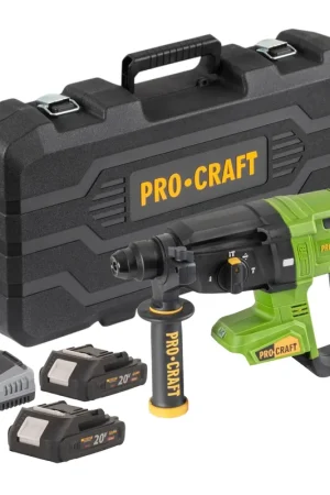 Procraft PHA40bb-c Marteau perforateur sans fil 20 V 2,6 J SDS plus Brushless + 2x batterie 2,0 Ah + chargeur + coffret Pas Cher