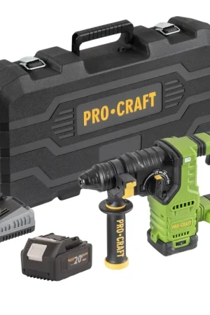 Procraft PHA30-bb-c Marteau perforateur sans fil 20 V 2,8 J SDS plus Brushless + 1x batterie 4,0 Ah + chargeur + coffret Commander Vite