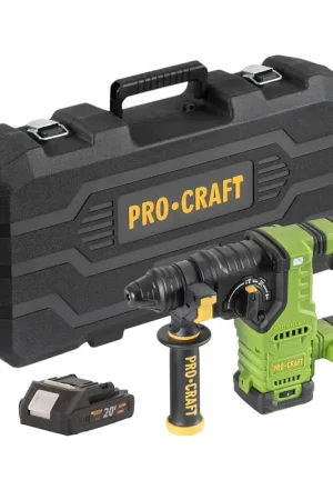 Procraft PHA30-bb-c Marteau perforateur sans fil 20 V 2,8 J SDS plus Brushless + 1x batterie 2,0 Ah + coffret - sans chargeur Certifié