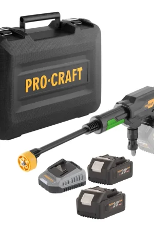 Super Prix Procraft CW20bb Nettoyeur haute pression sur batterie 20 V 30 bar 180 l/h Brushless + 2x batterie 4,0 Ah + chargeur + coffret