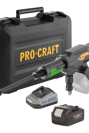 Expédition Rapide Procraft CW20bb Nettoyeur haute pression sur batterie 20 V 30 bar 180 l/h Brushless + 1x batterie 4,0 Ah + chargeur + valise