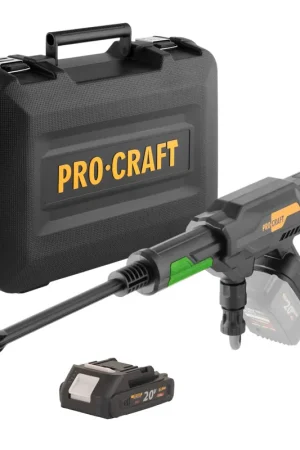 Procraft CW20bb Nettoyeur haute pression sur batterie 20 V 30 bar 180 l/h Brushless + 1x batterie 2,0 Ah + coffret - sans chargeur Bon Plan