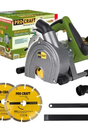 Certifié Procraft PM2500-230 Rainureuse à mur 1700 Watt 45 mm + 2x disque à tronçonner