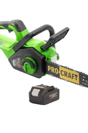 Procraft PKA38 Tronçonneuse à chaîne sans fil 20 V 304 mm Brushless + 1x batterie 4,0 Ah - sans chargeur Super Prix