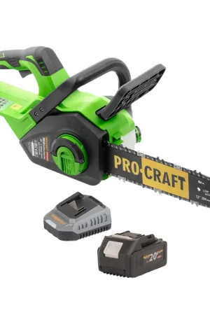 Procraft PKA38 Tronçonneuse à chaîne sans fil 20 V 304 mm Brushless + 1x batterie 4,0 Ah + chargeur Quantité Limitée