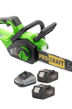 Procraft PKA38 Tronçonneuse à chaîne sans fil 20 V 304 mm Brushless + 2x batterie 4,0 Ah + chargeur Bon Marché
