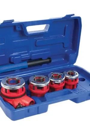 COFFRET FILIERES POUR TUBES DE PLOMBIER BSPT 1/2”, 3/4”, 1” et 1-1/4” Prix Cassé