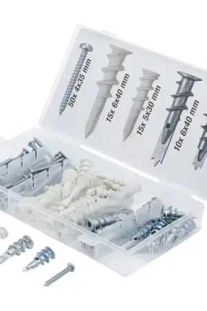 ASSORTIMENT DE CHEVILLES ET DE VIS POUR PLACOPLATRE - 100 pièces Certifié