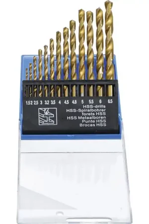 Jusqu'à Épuisement Des Stocks COFFRET DE 13 FORETS A METAUX HSS REVETEMENT NITRURE DE TITANE 1,5-6,5 mm