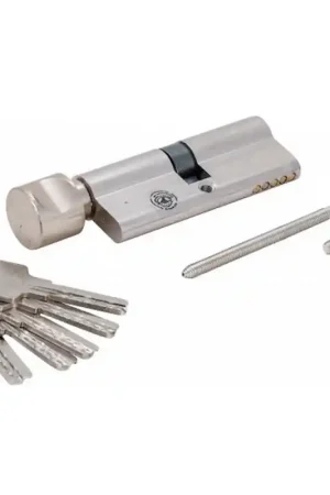 Promotion Saisonnière CYLINDRE DE SERRURE DE SECURITE AVEC BOUTON 80 MM 40/40 ET 5 CLES