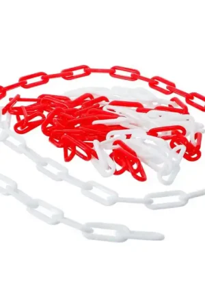 Remise 5 METRES CHAINE PLASTIQUE ROUGE ET BLANCHE POUR SIGNALISATION