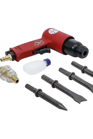 Satisfait Ou Remboursé KIT MARTEAU AIR COMPRIME BURINEUR PNEUMATIQUE AVEC OUTILS ET RACCORDS EN COFFRET