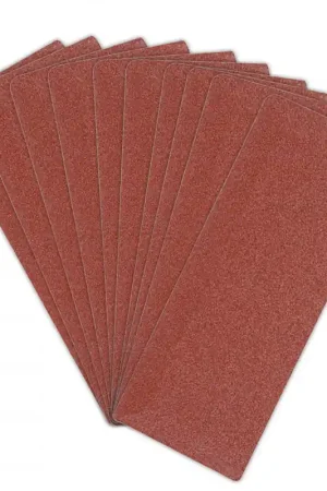 Promotion 10 FEUILLES ABRASIVES 1/3 PINCEES 93 X 230 MM - GRAIN 80 POUR PONCAGES
