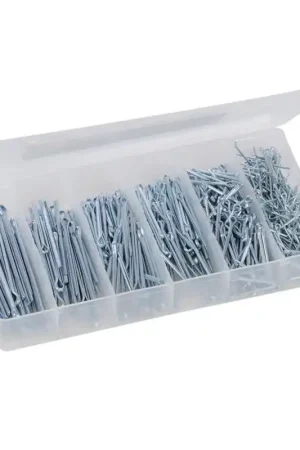 COFFRET DE 555 GOUPILLES FENDUES EN ACIER GALVANISE (ZINGUE) ASSORTIES Promotion
