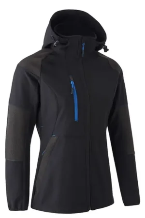Commande En Gros Veste Softshell Femme ANTILOPE Noir/Bleu – COVERGUARD