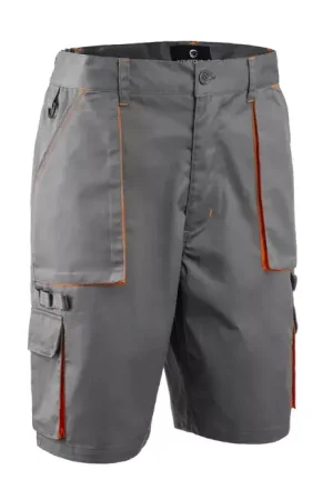 Bermuda de travail 6 poches NAVY/PADDOCK II Gris/Orange – COVERGUARD Certifié