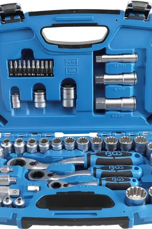 Achat Immédiat Coffret de douilles avec cliquet traversant | Gear Lock | 4,5 à 25 mm | 52 pièces